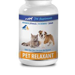 dog calming aid - Pet Relaxant - For Dogs And Cats - Chewable - Advanced Formula - cat valerian root - 1 Bottle (90 Chews)