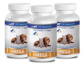 chien en protéines supplément - oméga 3 - pour les chiens et les chats - santé et bien-être - sardines à l’huile pour les chiens - 3 bouteilles (540 gélules)