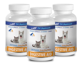 cat probiotics for constipation - Pet Digestive Aid - Probiotics - For Dogs And Cats - Chewable - cat digestive support 3 Bottle 180 Chews