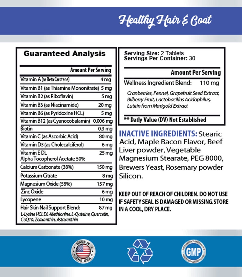 Dog Skin Allergy Supplement Dogs Hair and Coat Complex Advanced Skin