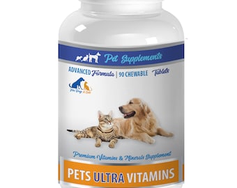 vitamins for dogs joints - Pet Ultra Vitamins - Premium Minerals - For Cats And Dogs - dog vitamin b complex - 1 Bottle (90 Chewable)