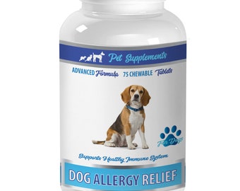 Hund Allergie Relief Kautabletten - Fortgeschrittene Rezeptur (75 Kautabletten)
