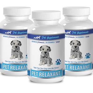 skin support for dogs - Pet Relaxant - Advanced Formula - For Dogs - Chewable Tablets - dog gas relief/ gas no - 3 Bottle (270 Chews)