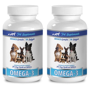 dog joint health supplements - Omega 3 - Advanced Complex - Health & Wellness - For Dogs - dog fatty acid supplement - 2 Bottle 360 Softgels