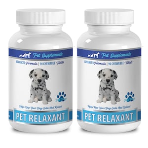 puppy calming aids - Pet Relaxant - Advanced Formula - For Dogs - Chewable Tablets - relaxer for dogs - 2 Bottle (180 Chews)