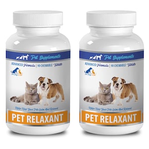 cat calming products for travel - Pet Relaxant - For Dogs And Cats - Chewable - Advanced Formula - valerian for pets - 2 Bottle (180 Chews)