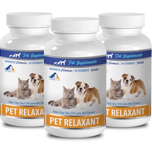 dog anxiety supplement Pet Relaxant For Dogs And Cats - Chewable - Advanced Formula cat calming products for aggression 3 Bottles 270 Chews