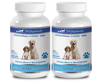 dog energy treats - Dogs Ultra Vitamins - Chewable - Advanced Formula - Premium Minerals - vitamin a for dogs - 2 Bottle (180 Chews)