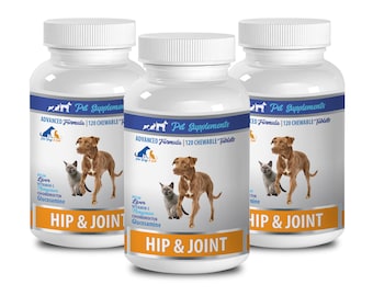 dog bone care - Hip And Joint - Health And Support - For Dogs And Cats - chondroitin dog - 3 Bottle (360 Chews)