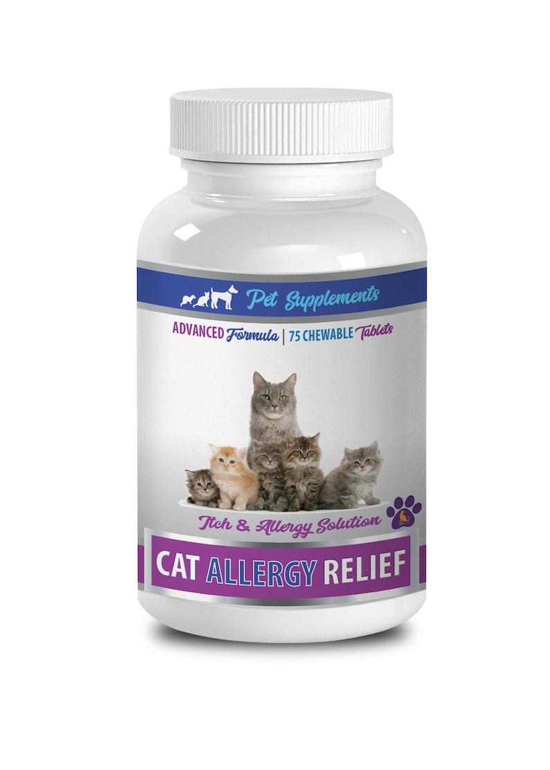 Cat Allergy Aid Cat Itchy Skin Relief Cat Allergy Relief Complex Quercetin for Cats Nettle Leaf