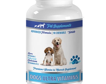vitamins for dogs immune system - Dogs Ultra Vitamins - Chewable - Advanced Formula - Premium Minerals - dog vitamin b12 -1 Bottle 90 Chews