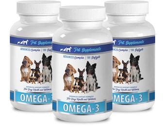 dog protein supplement - Omega 3 - Advanced Complex - Health & Wellness - For Dogs - dog skin and coat - 3 Bottle (540 Softgels)