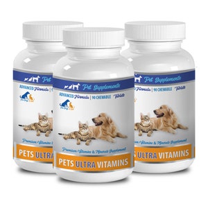 cat mineral lick - Pet Ultra Vitamins - Premium Minerals - For Cats And Dogs - vitamin c for pets - 3 Bottle (270 Chewable)
