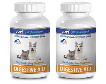 dog digestive enzymes treats - Pet Digestive Aid - Probiotics - For Dogs And Cats - Chewable - dicalcium phosphate for dogs - (120 Chews)