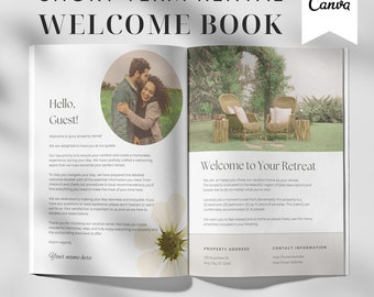 Airbnb Welcome Book Template | BnB Welcome Book | House Host Manual | Guest Experience | Editable Canva Template | Vacation Rental Template