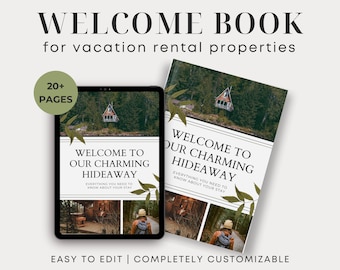 Airbnb Welcome Book Template | BnB Welcome Book | House Host Manual | Guest Experience | Editable Canva Template | Vacation Rental Template