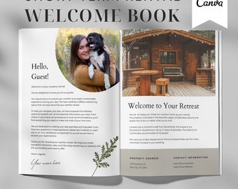 Airbnb Welcome Book Template | BnB Welcome Book | House Host Manual | Guest Experience | Editable Canva Template | Vacation Rental Template