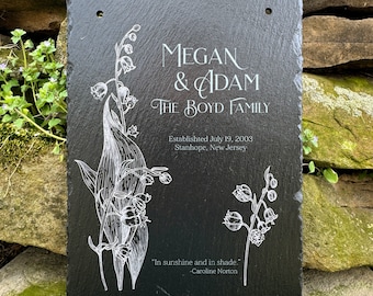 Slate Wedding or Anniversary Gift - Personalized Wall Hanging, Engraving, Decor, Art, 24th Anniversary is Stone!