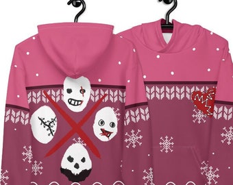 DbD Ugly Christmas Sweatshirts // (Yoichi, Ada, Vittorio and Rebecca Added), Dwight Cosplay, Pizza Dwight, Pizza Sweater, Legion Cosplay