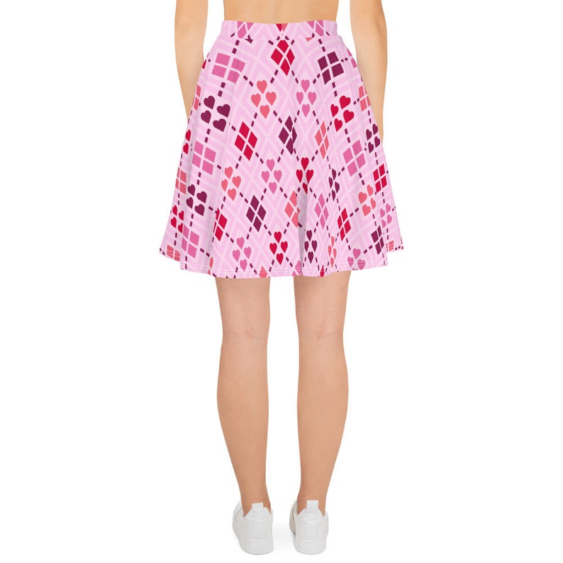 Valentine's Argyle Hearts Skater Skirt // Heart Skirt Etsy