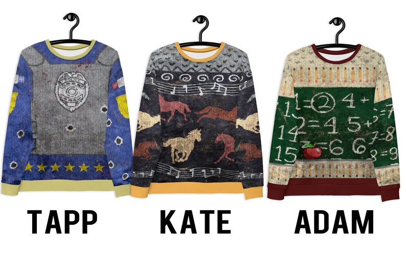 Dbd Ugly Christmas Sweatshirts // yui Felix Mikaela Added - Etsy