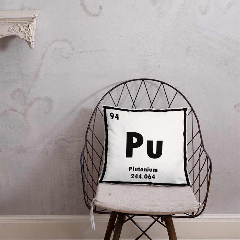 Plutonium 18x18 Square Pillow Periodic Table Of Elements Chemist Gift Science Gift
