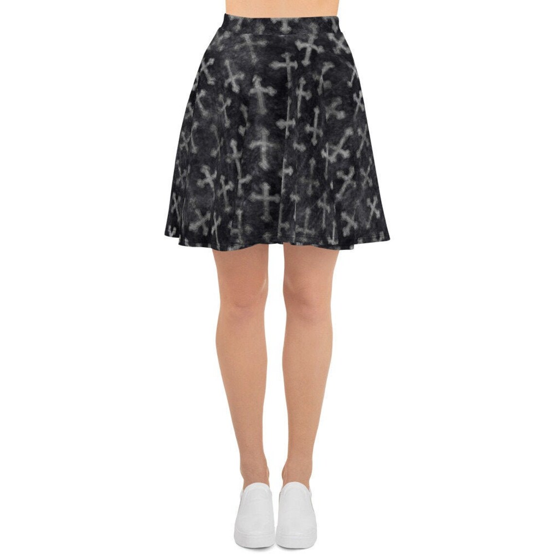 Gothic Crosses Skater Skirt // Goth Wear Goth Skirts Grunge Etsy