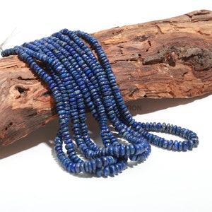 Belles perles rondes lisses en lapis-lazuli AAA | Perles de lapis-lazuli unies| Perles de pierres précieuses naturelles en lapis | Collier de perles de lapis de 16 po.