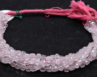 Perle Cube En Quartz Rose Facetté 5-8 Mm - Marque 'homemade', Neuf - EAN 8741140020221