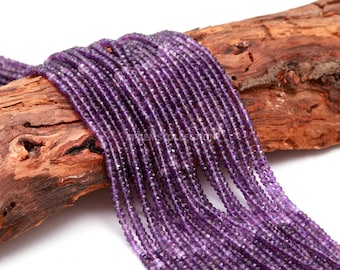 AAA Natural African Amethyst Shaded Faceted Rondelle Beads, 13&quot; Blue Amethyst Beads, Shaded Amethyst Rondelle Faceted Beads