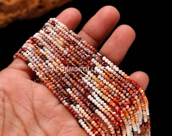 AAA+ Mexican Fire Opal Faceted Rondelle Beads, 2.5 MM Mexican Fire Opal Beads, Faceted Fire opal, 13" Mexican opal rondelle for jewelry