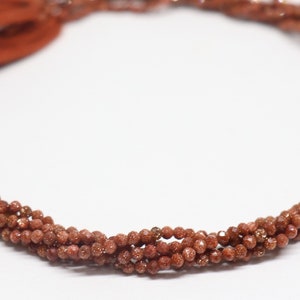 5 Strand AAA Natural Red Sunstone Micro Faceted Rondelle Beads, Width2.5 MM, Length 13 Inch