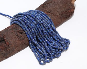AAA Natural Lapis Lazuli Heishi Washer Beads, 5-6 MM Lapis Lazuli Beads, Lapis Tyre beads, 16" Heishi Wheel Beads, Lapis beads for Jewelry