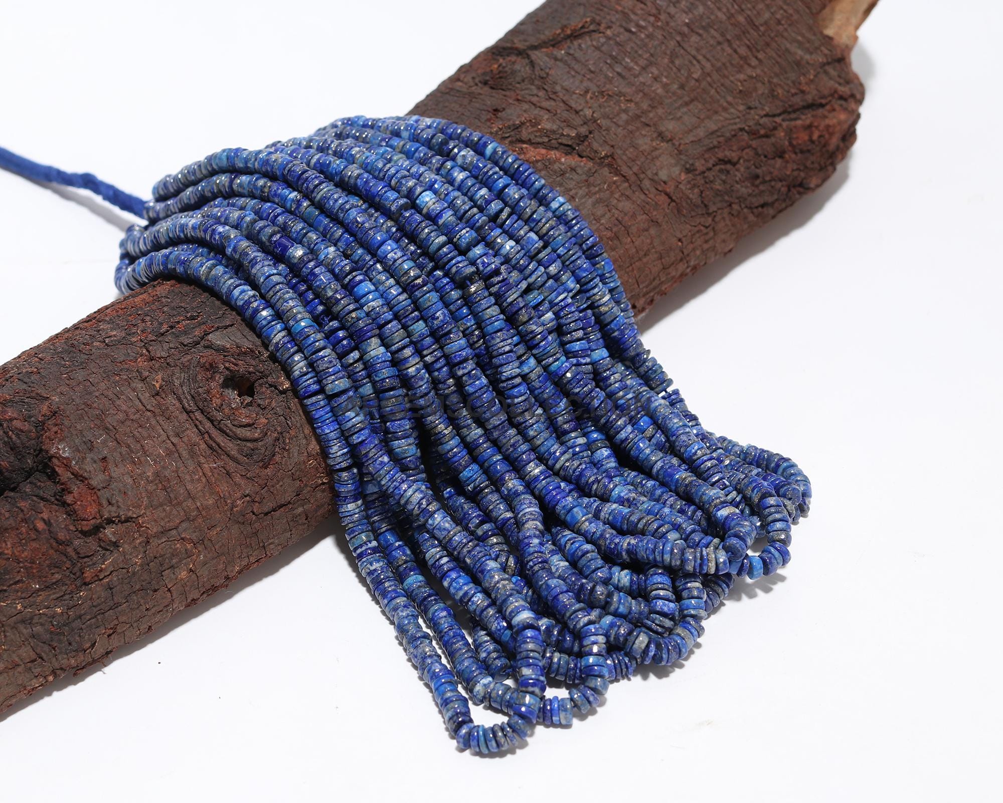 Lapis lazuli en rondelles heishi 4mm - fil complet