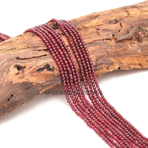 AAA Natural Mozambique Garnet Faceted Round Beads, 4 MM Rondelle Mozambique Garnet Faceted Beads, 13 Inch Garnet Round balls Beads Supplier