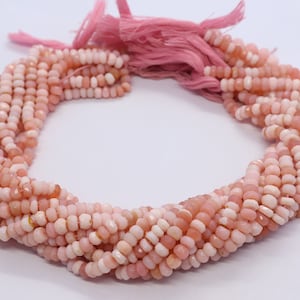 AAA Natural Pink opal Faceted Rondelle Beads , Width 5-5.5 MM,Length 13 Inch