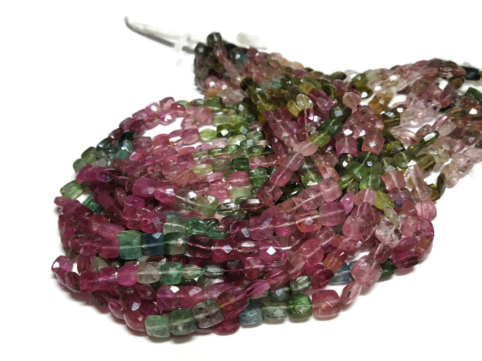 AAA Natural Multi Tourmaline Faceted Chicklet Beads 6X6 Mm Etsy