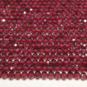 5 Strand Natural Mozambique Garnet Faceted Rondelle Beads, 2.5 mm Garnet Beads, Faceted Garnet Beads, 13.5 inch Mozambique garnet Beads
