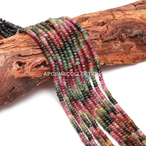 AAA Natural Multi Tourmaline Faceted Rondelle Beads, 5-5.5 mm Tourmaline Bead, 14 inch Faceted Tourmaline Rondelle bead, Wholesale Bead
