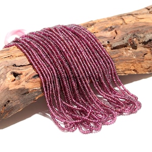 AAA Natural Rhodolite Smooth Rondelle Beads, Plain Rhodolite Beads, Rhodolite Rondelle Beads, 16 Inch Pink Rhodolite Bead for Jewelry making
