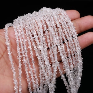 16 Inch AAA+ Clear White Herkimer Diamond Quartz Nuggets, Raw Diamond Beads, 3-4 MM Herkimer Rough Stone, Herkimer Diamond nuggets
