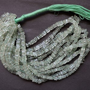 AAA Natural Green Amethyst Heishi Square Beads  Width :-- 5-5.5 mm (approx.)  Length 17 inch