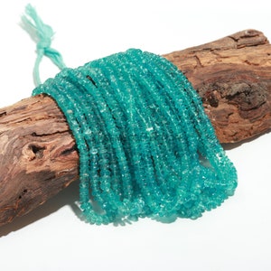 AAA Natural Sky Blue Apatite Smooth Rondelle Beads  5-7 MM Apatite Rondelle Beads 16 Inch Smooth Blue Apatite Rondelle Beads Supplier