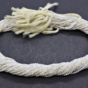 5 Strand AAA Natural Mother Of Pearl  Micro Faceted Rondelle Beads, Width 2 MM, Length 13 Inch