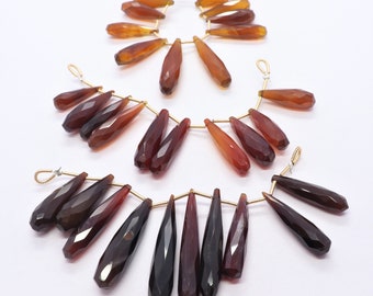 10 pieces AAA+ Brown Calcedony Faceted Tear shape beads, Faceted Calcedony beads, Calcedony Tear Shape briolletes for Jewelry making