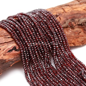AAA Natural Mozambique Garnet Faceted Rondelle Beads | 5MM Mozambique Garnet Rondelle Faceted Beads | 13" Garnet Rondelle Beads Supplier