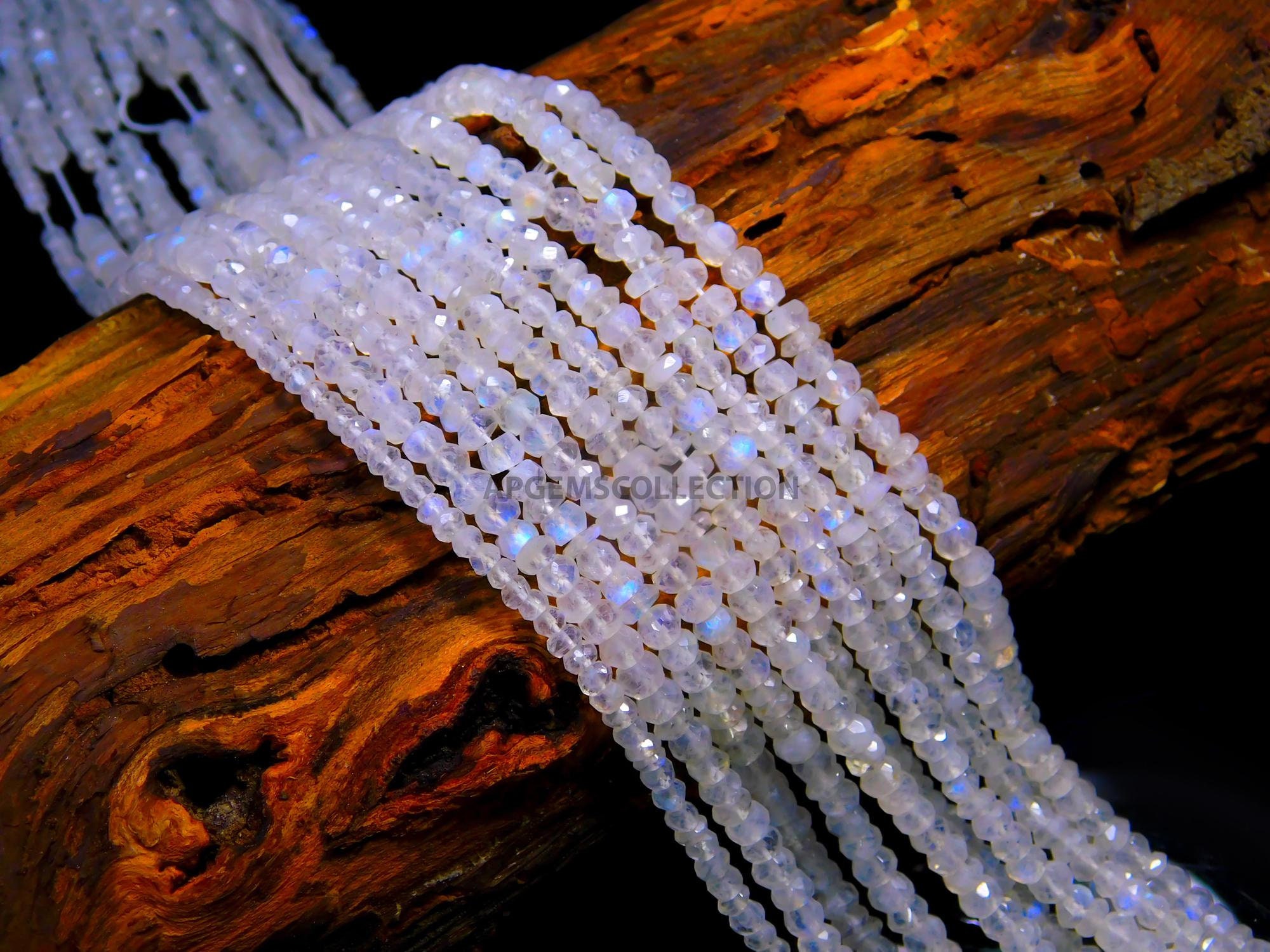 AAA Natural White Rainbow Faceted Rondelle Beads | 4-4.5 MM Rainbow Rondelle beads | Flashy Rainbow Rondelle Beads