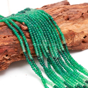 AAA Beautiful Green Onyx Faceted Rondelle Beads | Green Faceted Gemstone | Green Onyx Shaded Beads Strand | Wholesale Beads For Jewelry