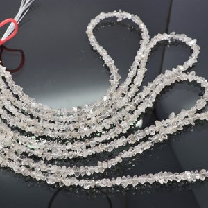 AAA+ Clear White Herkimer Diamond Quartz Nuggets Beads 4 mm Herkimer Diamond Beads, 16 Inch Necklace Beads Herkimar rough Stone