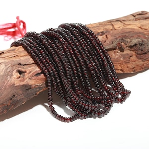 AAA+ Mozambique Garnet Smooth Rondelle Beads| 5-5.5 MM Mozambique Garnet Beads | Plain Garnet gemstone beads I 16 inch Red Garnet Rondelle
